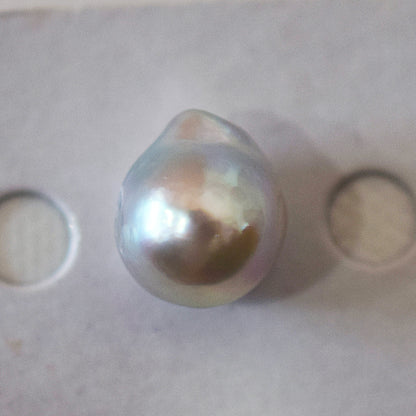 Actual product 10.4mm Necklace Natural color Seawater Real akoya Pearl Baroque Surgical Stainless Steel Japan reenspearl