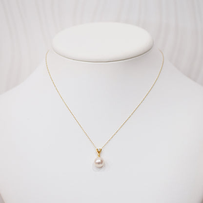 Hanadama rank White pink 8mm - 9.5mm Diamond 18K pendant necklace Akoya Pearl Real Japan Seawater pearl SIKC420 SIK00021