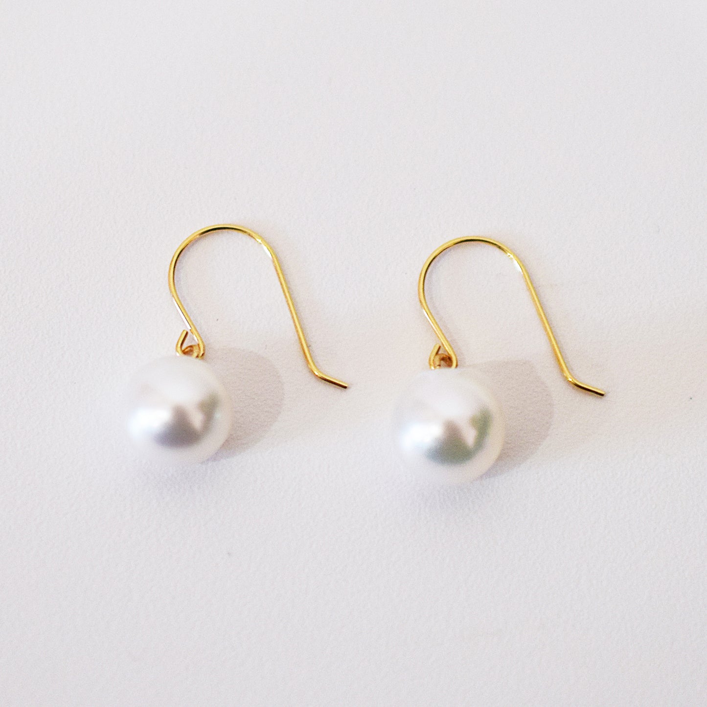 【K10 / K14 / K18】Hanadama rank White pink 7.5mm - 8.5mm Hook earrings Seawater Real Akoya Pearl Japan anniversary Earring Japanese Wedding Ssize 日本 天草