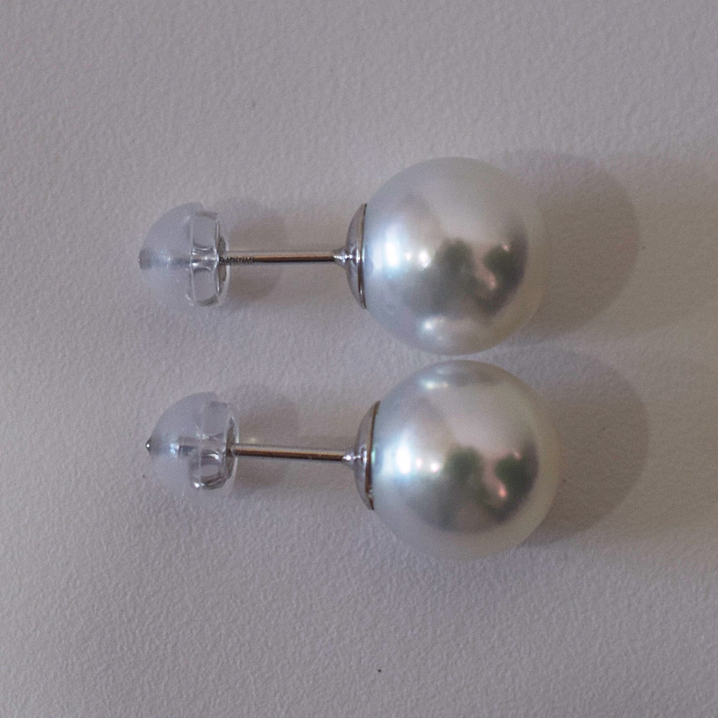 Actual product Whitepink 9mm - 9.5mm Seawater Akoya Pearl Stud Earring K14WG From Japan Japanese Seawater reenspearl