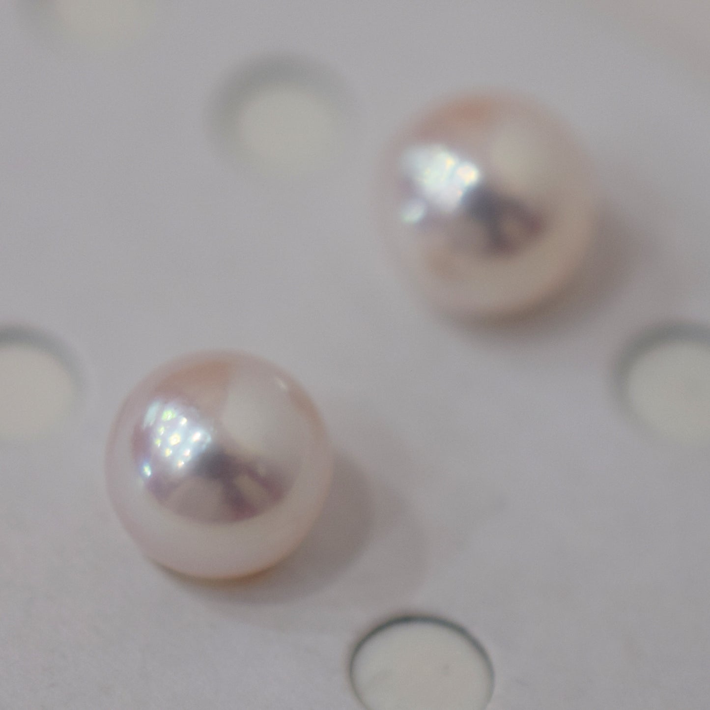 AAA rank 8mm - 8.5mm White pink tennyo color Akoya Pearl Earring Japan Japanese Seawater pearl reenspearl 18K 14K akoyapearl 1pair 2pc