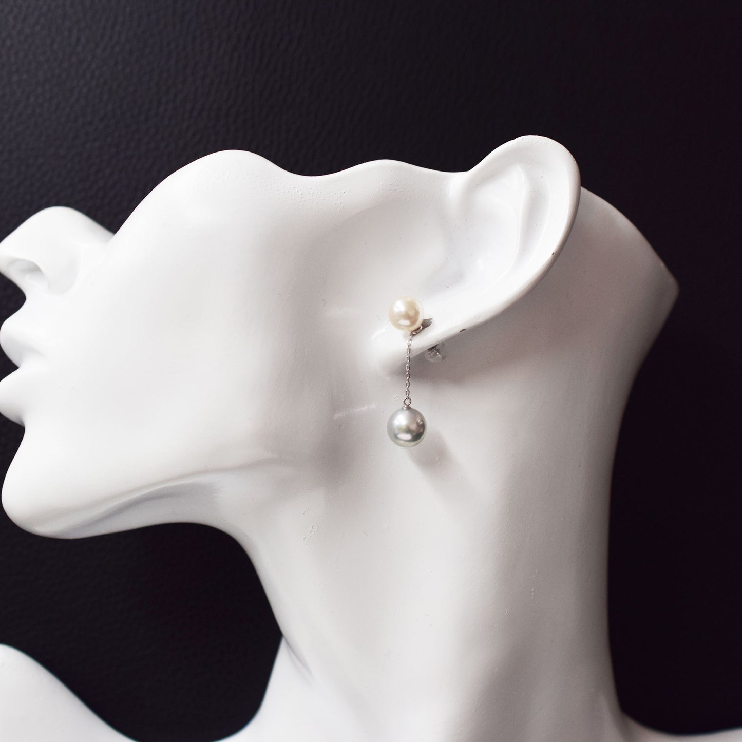 【K18YG / K14WG】Rare White Pink & Natural color 7.5mm × 8mm earrings Real Seawater Akoya Pearl Japan reenspearl Akoyapearl both ears japanese あこや 真珠