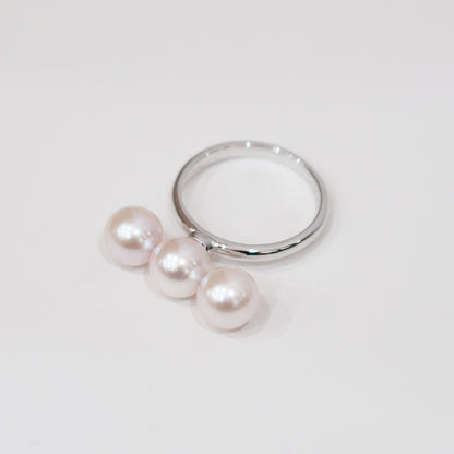 White pink 5.5mm - 8mm Ring Akoya Pearl From Japan SV925 Silver reenspearl Sea Real akoyapearl
