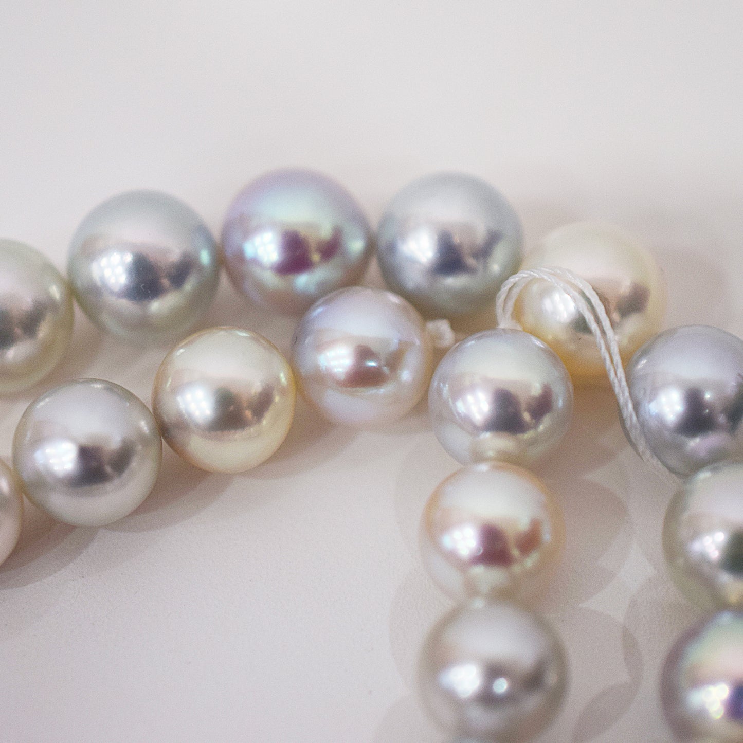 Limited to actual item Necklace Natural multi color 9mm - 9.7mm Real Akoya Pearl From Japan 16.7inch 42.5cm starand choker reenspearl