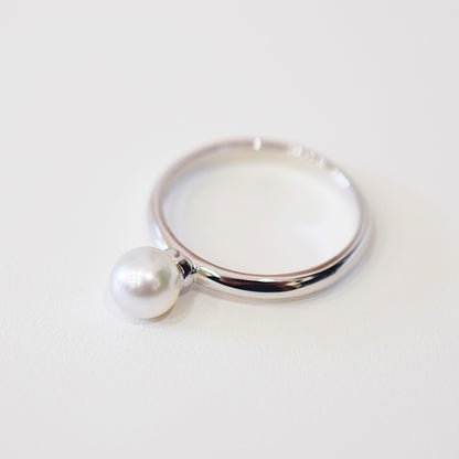 Hanadama rank 5.5mm - 6.5mm White pink Ring Sea Real Akoya Pearl From Japan 1pc pearl SV925 Silver reenspearl akoyapearl ring