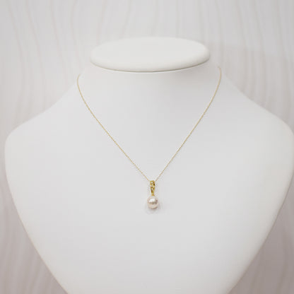 Hanadama rank White pink 8mm - 9.5mm Diamond 18K pendant necklace Akoya Pearl Real Japan Seawater pearl SIKC420 SIK00051