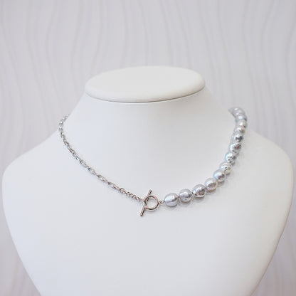 Limited to actual item Necklace Natural color Baroque 9mm - 10mm Real Akoya Pearl From Japan 17.5inch starand choker Japanese akoyapearl