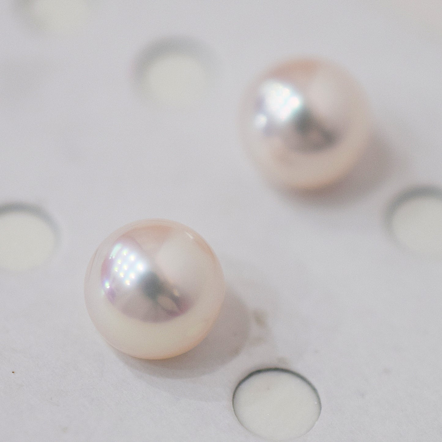 AAA rank 8mm - 8.5mm White pink tennyo color Akoya Pearl Earring Japan Japanese Seawater pearl reenspearl 18K 14K akoyapearl 1pair 2pc
