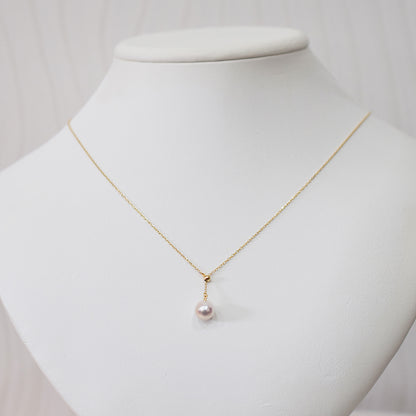 【K10 / K18 / Pt850】Rare White pink 7.5mm - 8.5mm Seawater Real Akoya Pearl necklace AkoyaPearl Japan あこや 真珠