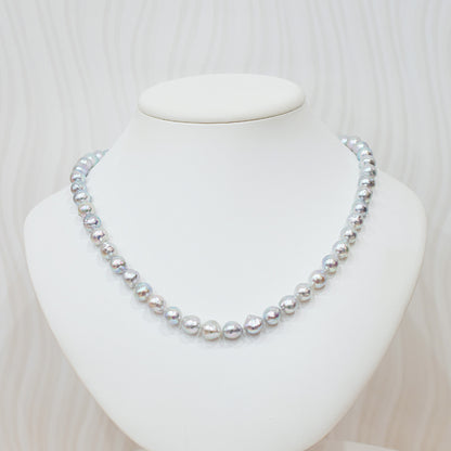 Limited to actual item Necklace Natural color Baroque 9mm - 10mm Akoya Pearl Japan 20.6inch starand choke