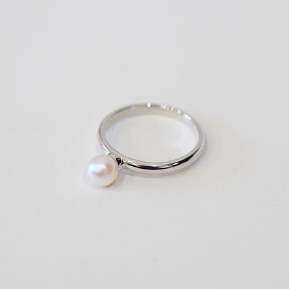 Hanadama rank 5.5mm - 6mm White pink Ring Sea Real Akoya Pearl From Japan 1pc pearl SV925 Silver reenspearl akoyapearl ring
