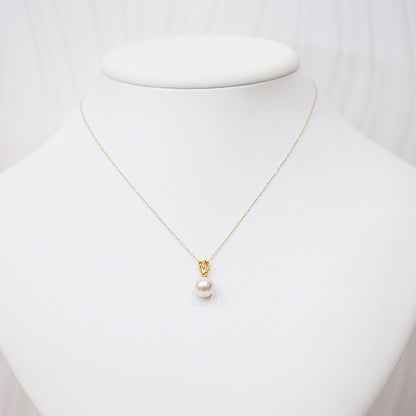 Hanadama rank White pink 8mm - 9.5mm Diamond 18K pendant necklace Akoya Pearl Real Japan Seawater pearl SIKC420 RP0009