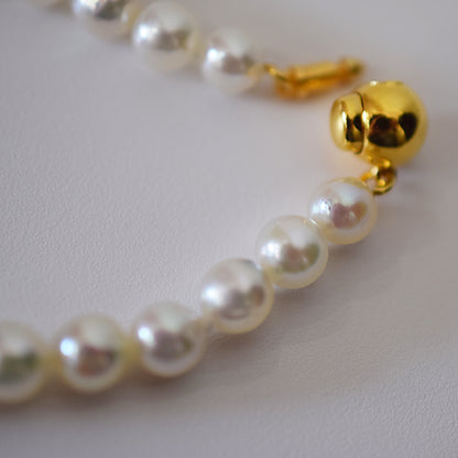 Actual product 6mm - 7mm Natural color Baroque Akoya Pearl Bracelet 7.28inch Japan AkoyaPearl SV925 Wedding Japanese Seawater