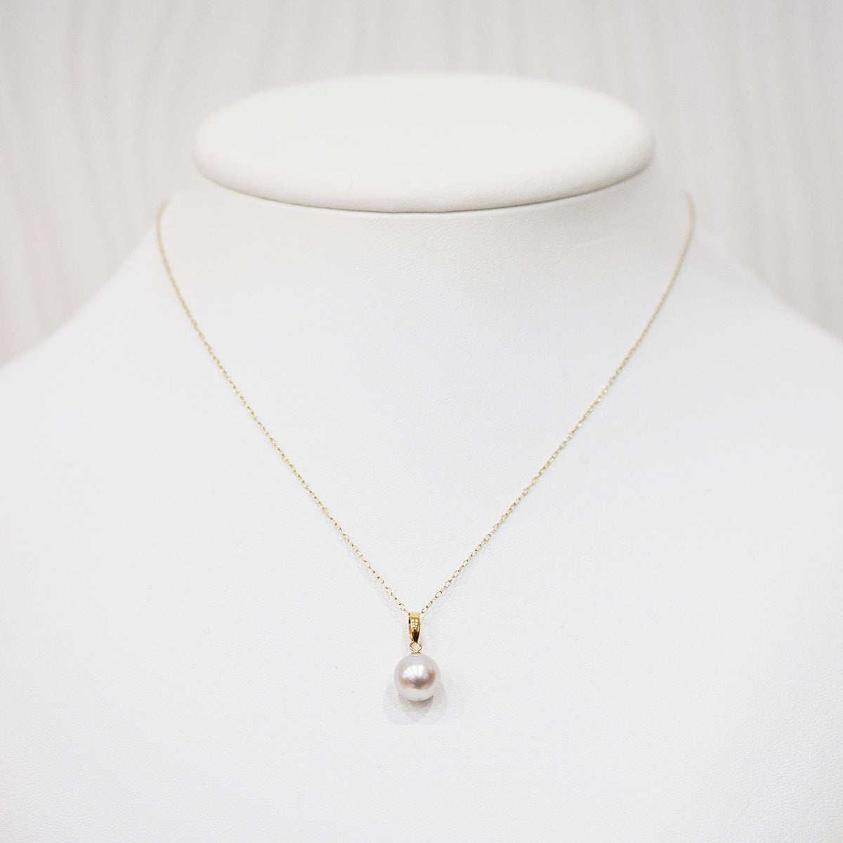 【K10 / K18】Rare Natural color 7.5mm - 8.5mm pendant necklace Akoya Pearl Real Japan Seawater pearl reenspearl akoyapearl 日本産 熊本 天草