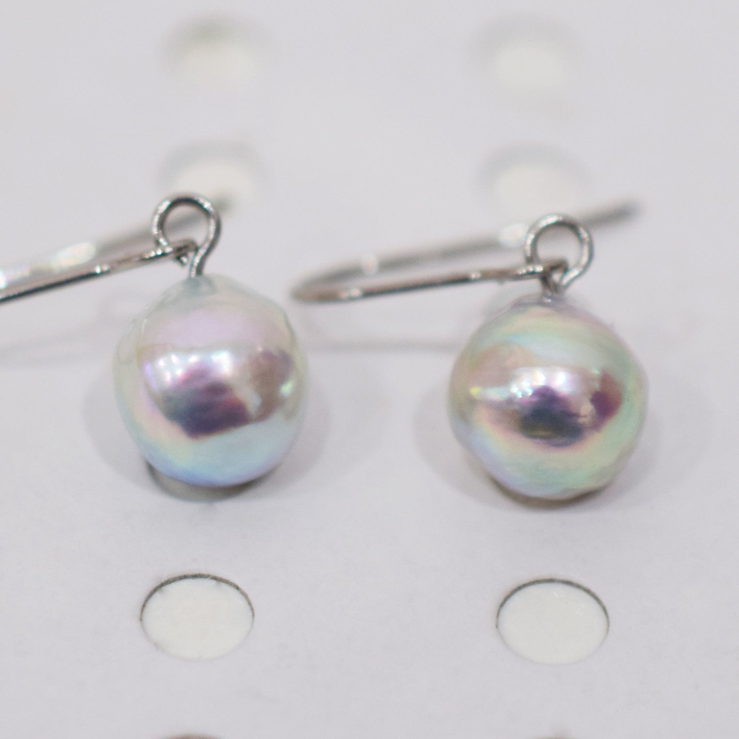 Actual product Natural color akoya Baroque pearl 9mm - 10mm Surgical Stainless Steel Seawater Akoya Pearl Stud Earrings Japan