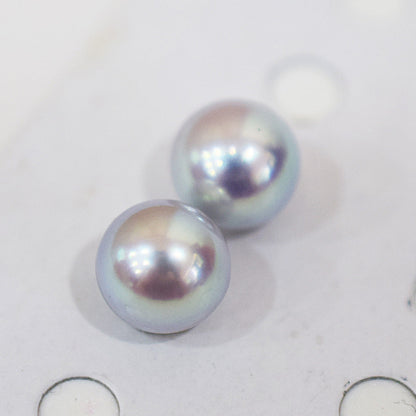 AAA rank 8mm - 8.5mm Natural 1pair 2pc Real Akoya Pearl studs Earring Japan Japanese Seawater reenspearl birthday loose