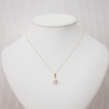 Hanadama rank White pink 8mm - 9.5mm Diamond 18K pendant necklace Akoya Pearl Real Japan Seawater pearl SIKC420 RP00021