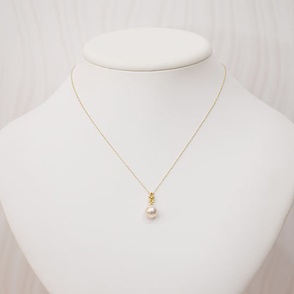 Hanadama rank White pink 8mm - 9.5mm Diamond 18K pendant necklace Akoya Pearl Real Japan Seawater pearl SIKC420 RP0007