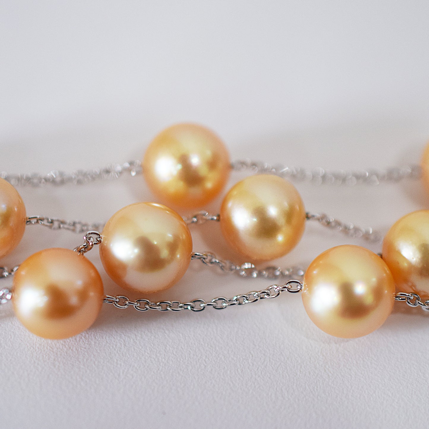 Limited to actual item Station necklace akoya pearl 8mm - 8.5mm Real Akoya Pearl Japan 19.6inch akoyapearl reenspearl Silver