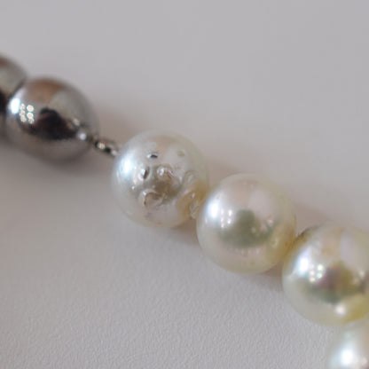 Limited to actual item 9mm - 9.5mm Natural color Multi Semi-round ~ Baroque Akoya Pearl Bracelet From Japan AkoyaPearl Stainless 7.08inch Wedding Japanese Magnet