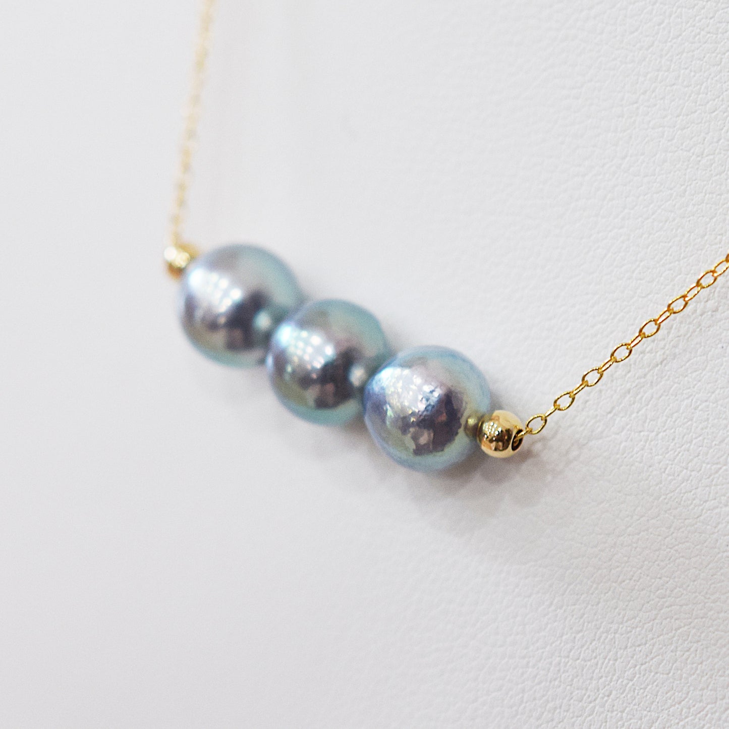 <SALE> Limited to actual item Cobalt Baroque Necklace 8mm - 8.5mm 14KGF Gold Filled Real Akoya Pearl Japan Akoyapearl 17.7inch Japanese reenspearl
