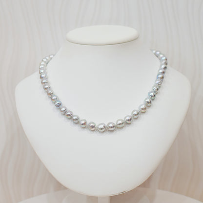 Limited to actual item Necklace Natural color Baroque 9mm - 10mm Akoya Pearl Japan 19.6inch starand choker