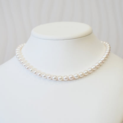 Actual product Hanadama rank white pink 7mm - 7.5mm Sea Real Akoya pearl strand choker necklace Japan Japanese Seawater Silver925