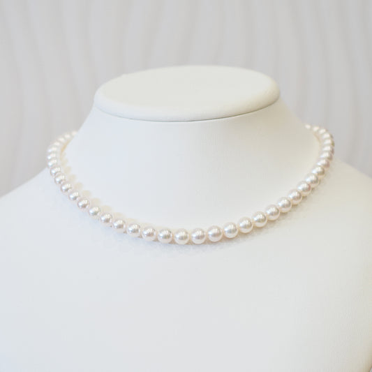 Actual product Hanadama rank white pink 7mm - 7.5mm Sea Real Akoya pearl strand choker necklace Japan Japanese Seawater Silver925