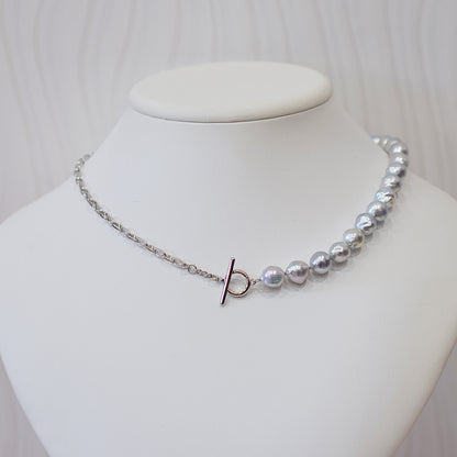 Limited to actual item Necklace Natural color Baroque 9mm - 10mm Real Akoya Pearl From Japan 17.5inch starand choker Japanese akoyapearl