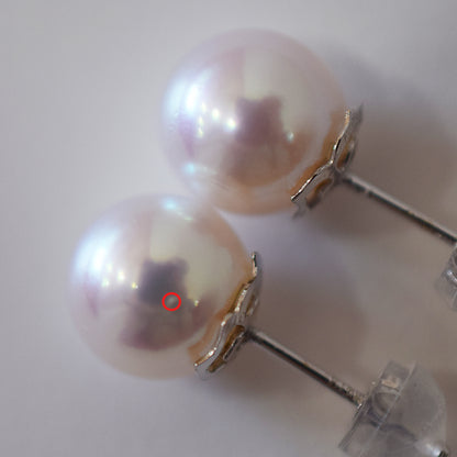 Actual product Whitepink 8mm - 8.5mm Seawater Akoya Pearl Stud Earring K14WG From Japan Japanese Seawater reenspearl