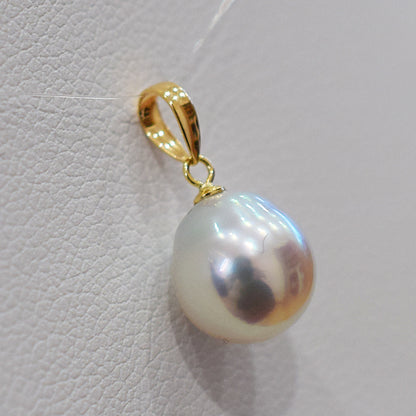 <SALE> Limited to actual item 8.7mm Only penrant top Natural color Seawater Real akoya Pearl Baroque 18K Japan birthday あこや 真珠