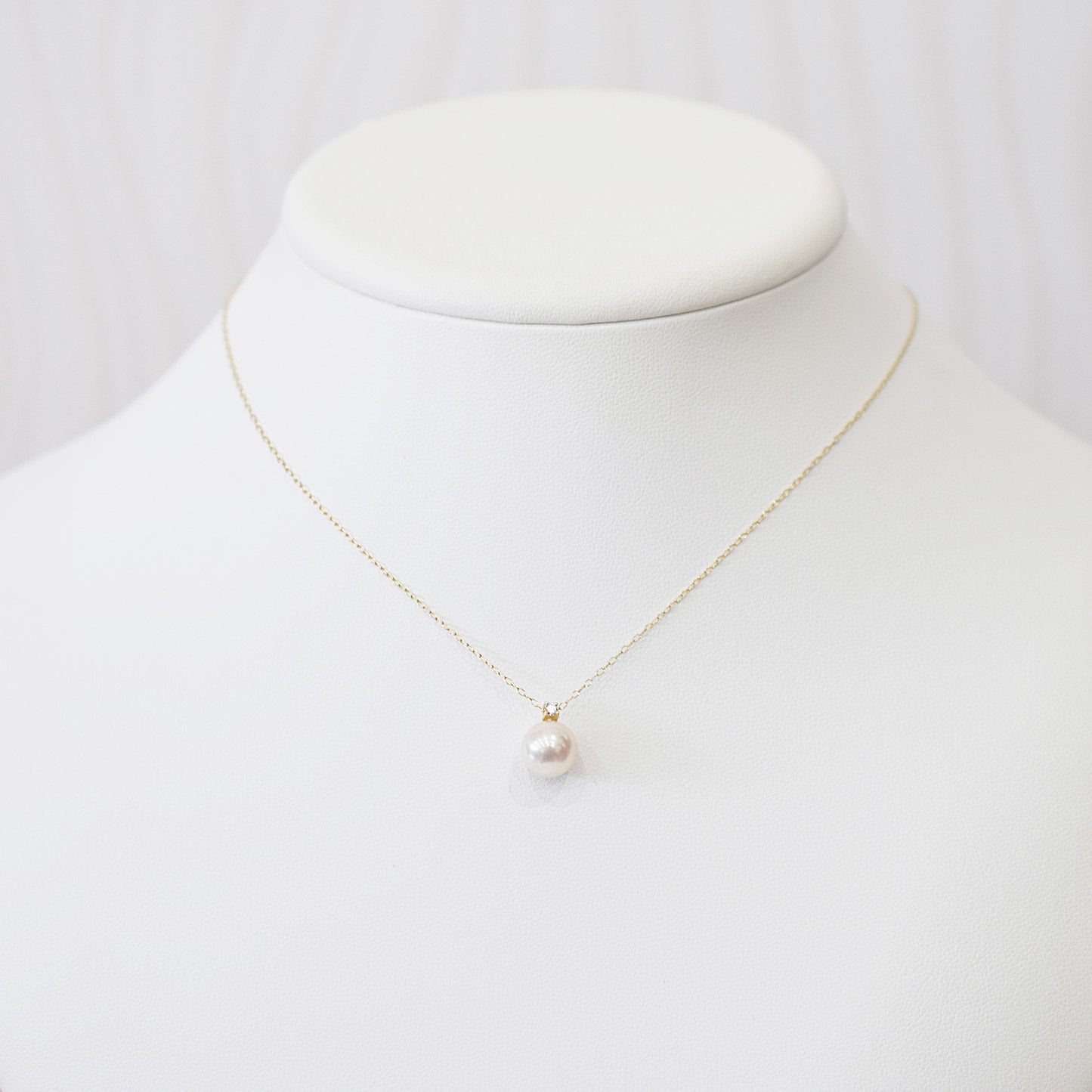 Hanadama rank White pink 8mm - 9.5mm Birthstone Diamond 10K pendant necklace Akoya Pearl Real Japan Seawater pearl