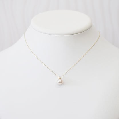 Hanadama rank White pink 8mm - 9.5mm Birthstone Diamond 10K pendant necklace Akoya Pearl Real Japan Seawater pearl