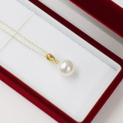 Hanadama rank White pink 8mm - 9.5mm pendant necklace Akoya Pearl K10YG K18YG Real Japan Seawater pearl reenspearl akoyapearl