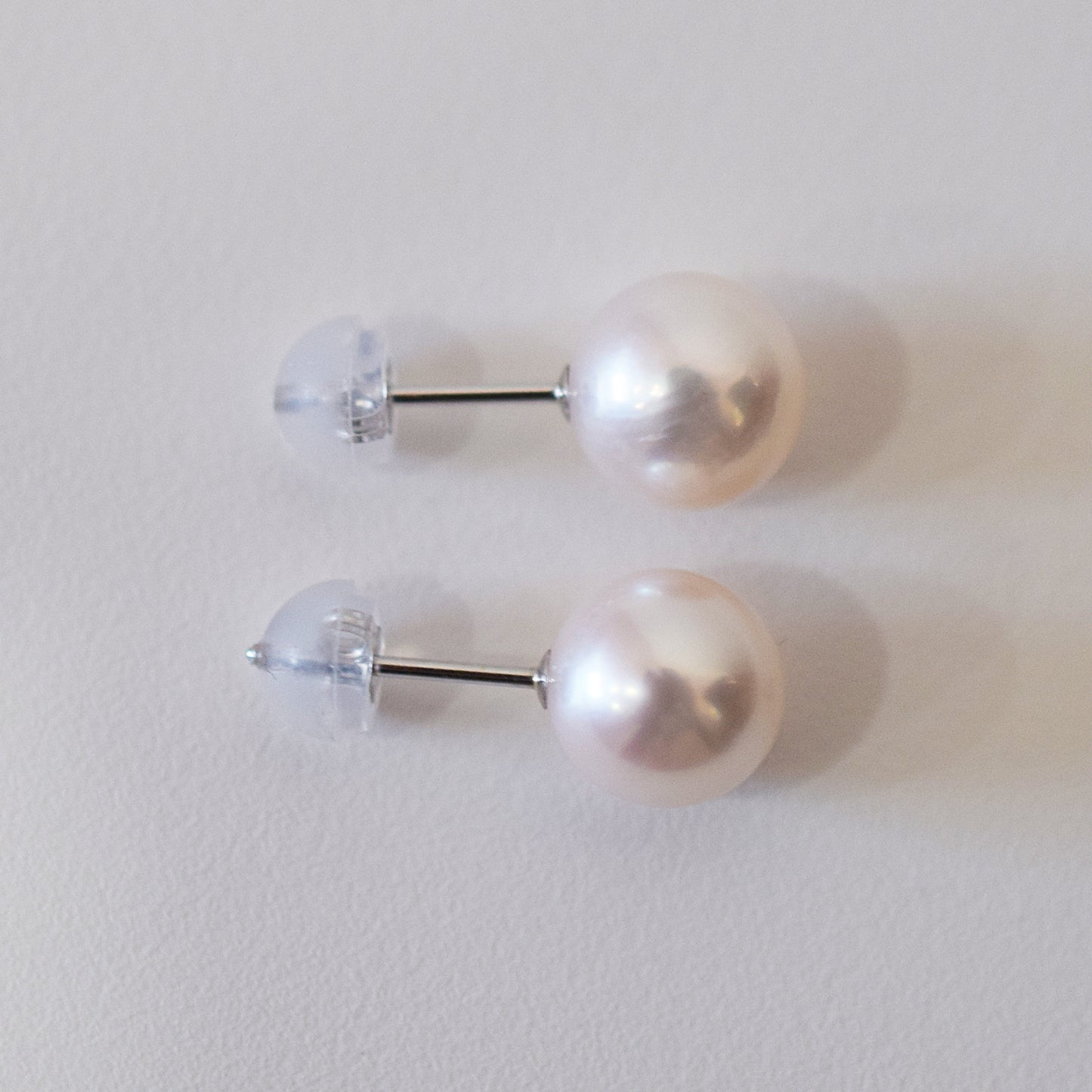 Actual product Whitepink 7.5mm - 8mm Seawater Akoya Pearl Stud Earring K14WG From Japan Japanese Seawater reenspearl