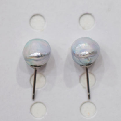 Limited to actual item Natural color akoya Baroque pearl 10.5mm - 11mm Surgical Stainless Steel Seawater Akoya Pearl Stud Earrings Japan