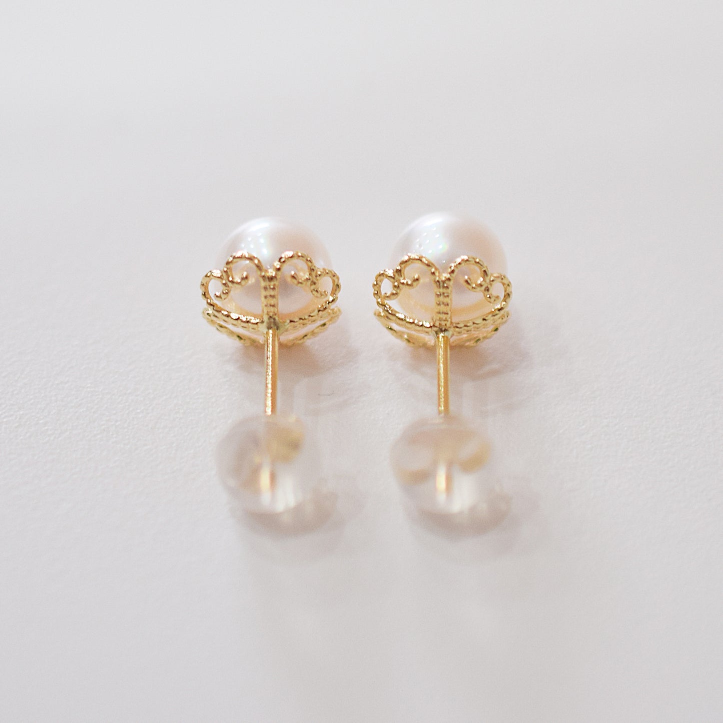 【K18YG / K14WG】Hanadama rank 6mm - 6.5mm Seawater Akoya Pearl White Pink Stud Earring Japan anniversary Japanese Seawater birthday 真珠 あこや 花珠級