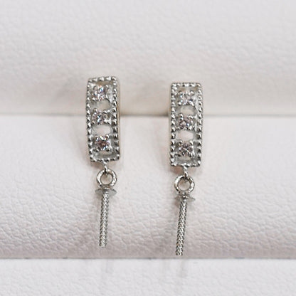 Only metal fittings K14WG stud earring Metal fitting Recommended for pearls 7mm - 9mm