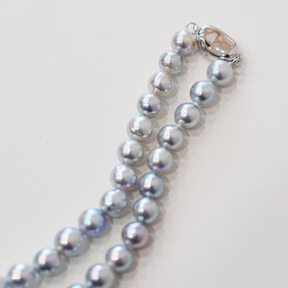 Actual product Necklace Natural color Baroque 6mm - 7mm Akoya Pearl Japan 17.1inch starand choker