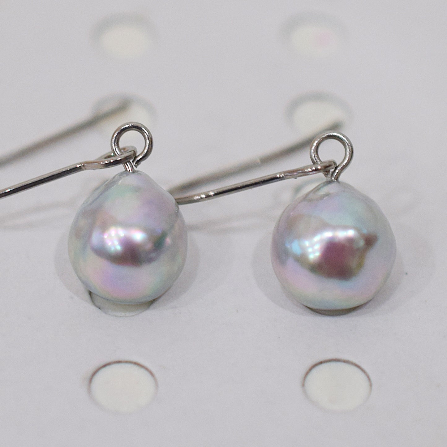 Actual product Natural color akoya Baroque pearl 9mm - 10mm Surgical Stainless Steel Seawater Akoya Pearl Stud Earrings Japan