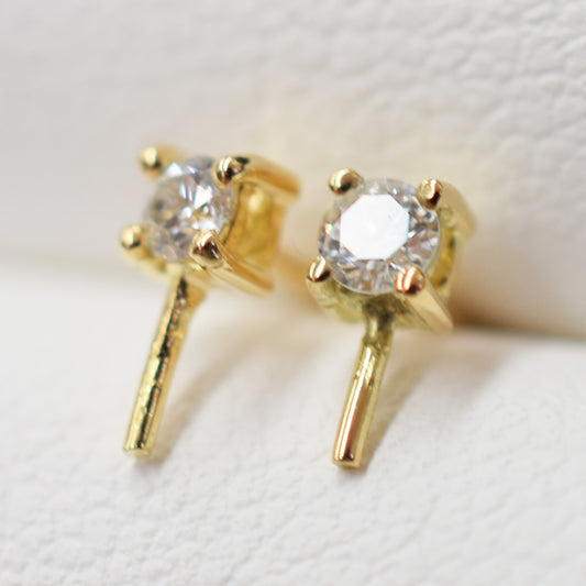Only metal fittings K18YG stud earring Metal fitting Recommended for pearls 7mm - 9mm