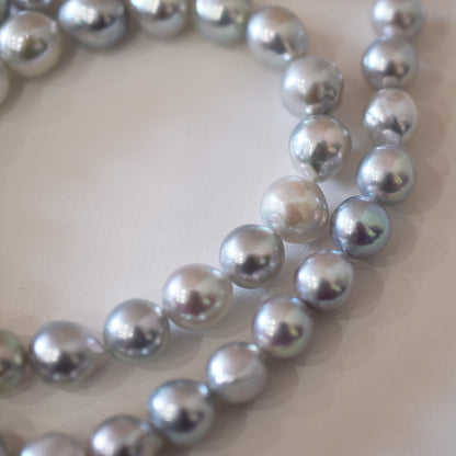 Limited to actual item Necklace Natural color Baroque 8mm - 9.5mm Real Akoya Pearl Japan 16.5inch 42cm starand Japanese choker reenspearl
