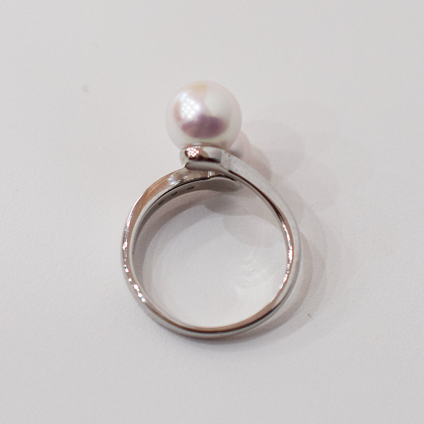Actual product Rare White pink 7.5mm × 5.5mm Ring Sea Real Akoya Pearl From Japan SV925 Silver reenspearl akoyapearl