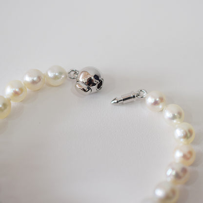 Actual product 6mm - 7mm Natural color Baroque Akoya Pearl Bracelet 6.29inch Japan AkoyaPearl SV925 Wedding Japanese Seawater