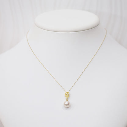 Hanadama rank White pink 8mm - 9.5mm Diamond 18K pendant necklace Akoya Pearl Real Japan Seawater pearl SIKC420 SIK00031