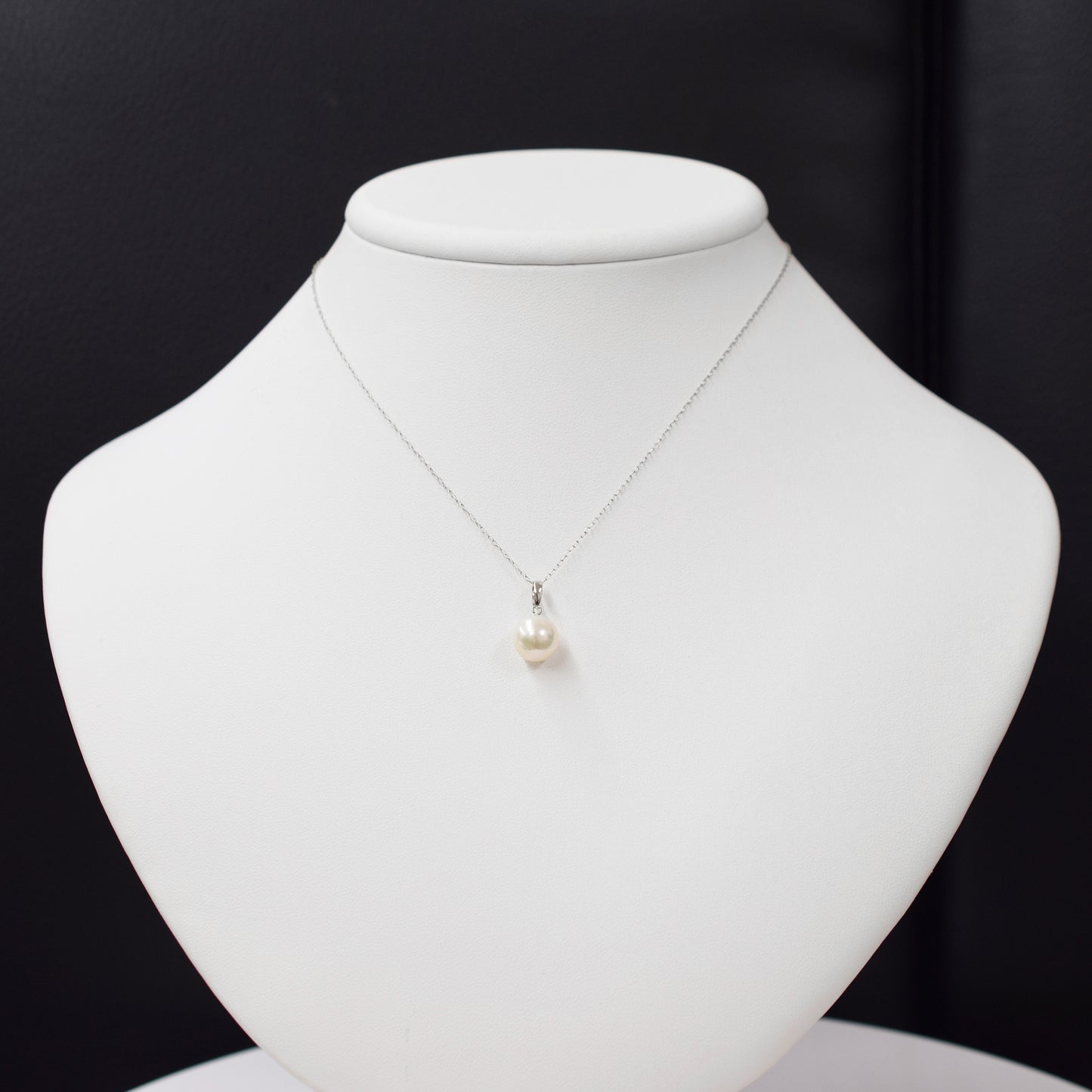 【K18YG / K18WG】Hanadama rank White pink 8mm - 9.5mm pendant necklace Akoya Pearl Real Japan Seawater pearl akoyapearl