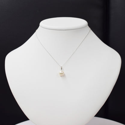 【K18YG / K18WG】Hanadama rank White pink 8mm - 9.5mm pendant necklace Akoya Pearl Real Japan Seawater pearl akoyapearl