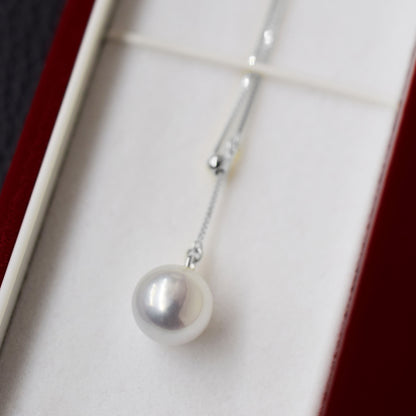 【K10YG / K10WG / K18YG / Pt850】Rare Natural color madama rank 9mm - 9.5mm Venetian chain Necklace AkoyaPearl Japan あこや 真珠