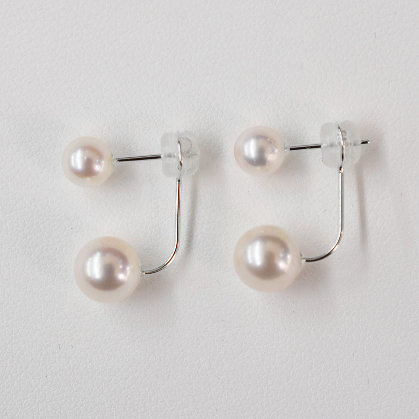 【K18YG / K14WG】Hanadama rank Rare White pink 5.5mm × 7.5mm Real Akoya Pearl Earring Japan Akoyapearl Japanese Wedding anniversary gift birthday