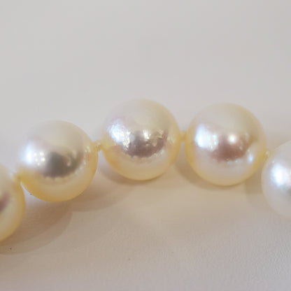 <SALE> Limited to actual item 9mm - 9.5mm White pink Semi round 〜 Baroque SV925 21cm 8.26inch Akoya Pearl Bracelet From Japan AkoyaPearl